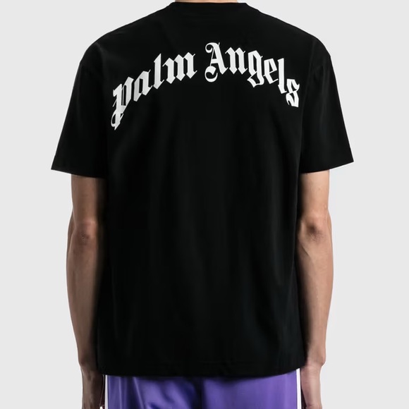 Palm Angels Tops - Palm Angels Black Tee with White Logo
